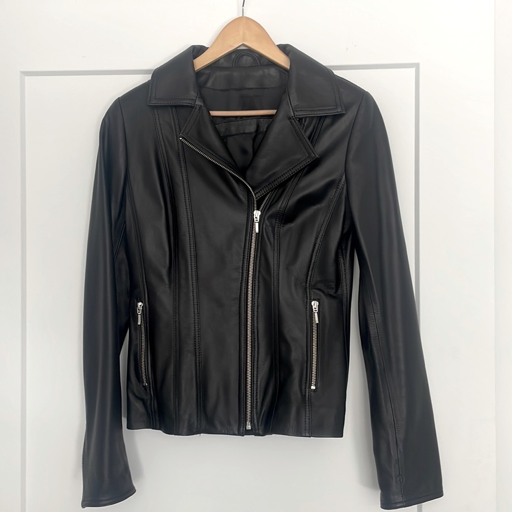 Womens lamb skin leather coat